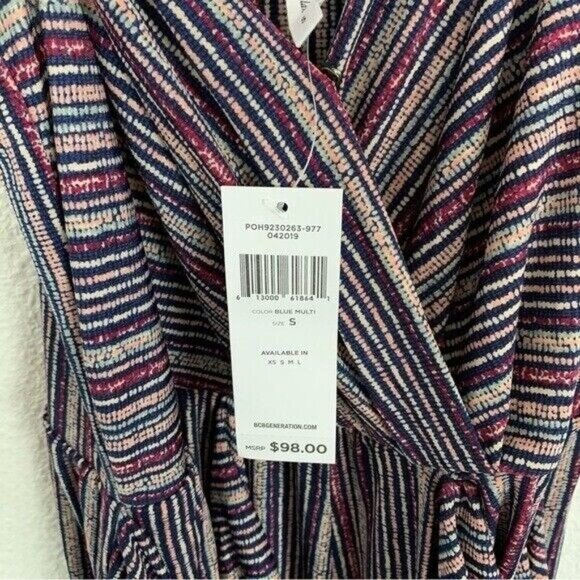 BCBGeneration Striped Jumpsuit Sleeveless Wide Leg Party Wear Size Small NWT - Picture 5 of 6